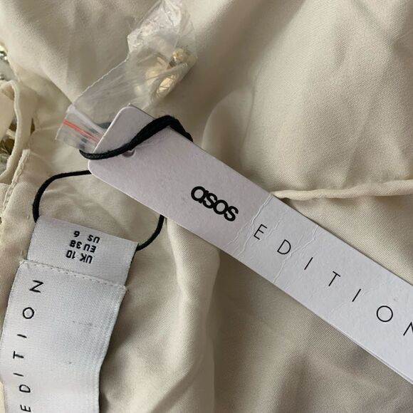 Asos Design Edition Pearl Placement Cami Mini Dress | Size 6 - Picture 3 of 12